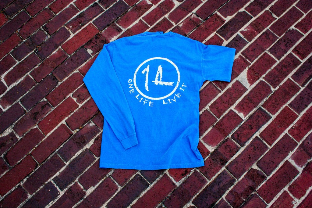 Flo Blue Long Sleeve Original Logo Tee